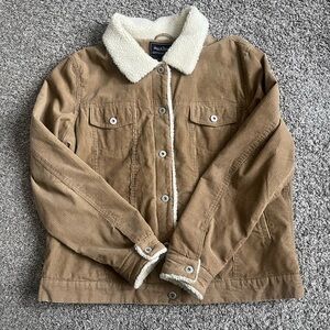 Vintage Steve & Barry's Tan Corduroy Sherpa Lined Trucker Jacket Unisex XL